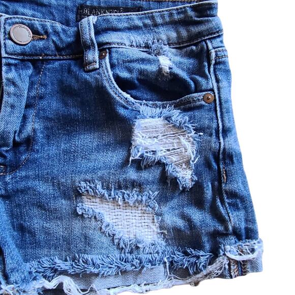 BLANKNYC Blue Denim Cutoff Distressed Destroyed Shorts Women's Size 26* - Picture 3 of 7